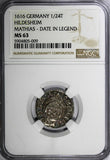 Germany HILDESHEIM Silver 1616 1/24 Thaler Matthias NGC MS63 TOP GRADED KM24 (9)