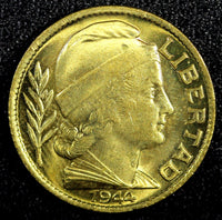 Argentina Aluminum-Bronze 1944 20 Centavos GEM BU COIN KM# 42 (23 960)