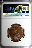 Great Britain Victoria Copper 1858/7 1/2 Penny OVERDATE NGC MS62 BN KM# 726 (7)
