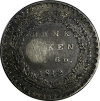 Great Britain George III Silver 1812 1 Shilling 6 Pence Bank Token C/S KM# Tn2