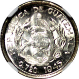 GUATEMALA Silver 1945 5 Centavos NGC MS65 GEM BU COIN KM# 238.1 (031)