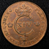 Sweden Carl XIV Johan Copper 1820 1 Skilling KEY DATE XF SCARCE KM# 597 (566)