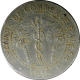 ALGERIA Iron 1916 10 Centimes 30 mm J. Bory, Paris Ch. XF SCARCE KM# TnA6 (181 )
