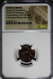 ROMAN Constantinian Dynasty AE3/4 Nummus AD 330-340 / She-Wolf &Twins NGC (111)