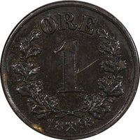 Norway Oscar II  Bronze 1893 1 Øre Royal Norwegian Mint KM# 352 (20 831)