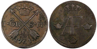 SWEDEN Adolf Frederick Copper 1761 S.M. 1 Ore KM# 460  (21 161)