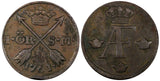 SWEDEN Adolf Frederick Copper 1761 S.M. 1 Ore KM# 460  (21 161)