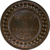 Tunisia Muhammad IV Bronze AH1322//1903 A 5 Centimes BROWN UNC KM# 228 (20 650)