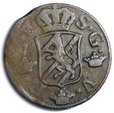 Sweden Adolf Frederick Copper 1763 2 Ore, S.M. Low Mintage-401,000  KM# 461