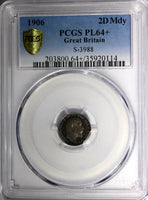 Great Britain Edward VII Silver 1906 2 PENCE PCGS PL64+PROOFLIKE TONED KM#796(4)