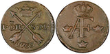 SWEDEN Adolf Frederick (1751-1771) Copper 1763 S.M. 1 Ore 30mm KM# 460 (21 360)