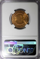 Tunisia Muhammad IV Bronze AH1322//1904 A 5 Centimes NGC MS64 RB KM# 228 (011)