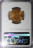 Tunisia Muhammad IV Bronze AH1322//1904 A 5 Centimes NGC MS64 RB KM# 228 (011)
