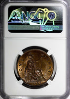 GREAT BRITAIN George V Bronze 1936 1 Penny NGC MS65 BN NICE TONING KM# 838 (52)