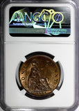 GREAT BRITAIN George V Bronze 1936 1 Penny NGC MS65 BN NICE TONING KM# 838 (52)