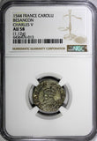 FRANCE Besancon Charles V Silver 1544 1 Carolus NGC AU58 TOP GRADED SCARCE MB# 6
