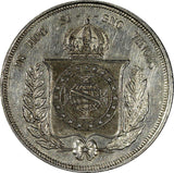 Brazil Pedro II Silver 1866 500 Reis KM# 464 (19 575)