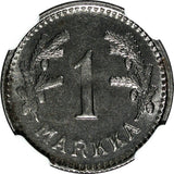 Finland Iron 1951 H 1 Markka NGC MS65 TOP GRADED BY NGC KM# 30b (014)
