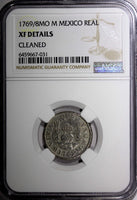 Mexico SPANISH Charles III Silver 1769/8 1 Real OVERDATE NGC XF DET.RARE KM# 77