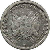 Uruguay Silver 1893 No m/m 10 Centesimos RARE KM# 14