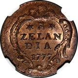 Netherlands ZEELAND Copper 1777 1 Duit NGC MS66 RB TOP GRADED BY NGC KM# 101.1/3