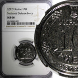 UKRAINE 2022 10 Hryven Territorial Defense Forces NGC MS66 TOP GRADED BY NGC (2)