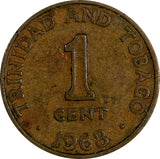 Trinidad & Tobago Elizabeth II Bronze 1968 1 Cent KM# 1 (17 976)  No Reserve