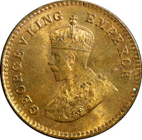 India-British George V Bronze 1920 (B) 1/12 Anna ch.UNC RED KM# 509 (23 677)