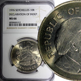 Seychelles 1976 10 Rupees Declaration of Independence NGC MS66 GEM BU KM# 28 (2)