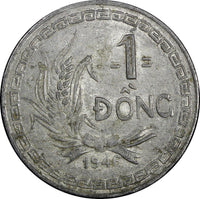 VietNam Aluminum 1946 1 Dong Ho Chi Minh XF 33 mm KM# 3 (21 758)