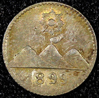 GUATEMALA Silver 1899 1/4 Real  Last Year Type Mintage-80,000 KM# 162 (22 797)