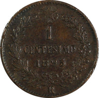 Italy Umberto I Copper 1895 R 1 Centesimo aUNC KM# 29 (19 798)
