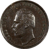 Sweden Carl XV Adolf Bronze 1870 1 Ore XF Condition KM# 705 (10 061)