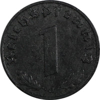 Germany - Third Reich Zinc 1942 J 1 Reichspfennig Hamburg WWII Issue KM# 97 (09)