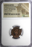 ROMAN Julian II AD 360-363 BI Half Centenionalis/BATTLE Soldier Horse man NGC .4