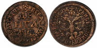 Russia Peter I 1702 Denga Bitkin-1463 (R) Diakov-17 VF Details RARE (8542)