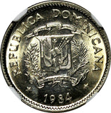 Dominican Republic Duarte 1984 MO 10 Centavos NGC MS65 Human Rights KM# 60 (14)