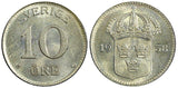 Sweden Gustaf V (1907-1950) Silver 1938 G 10 Öre UNC KM# 780 (22 075)