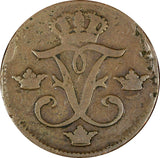 Sweden Frederick I Copper 1747 S.M. 1 ORE Mintage-312,900 KM#416.1  (351)