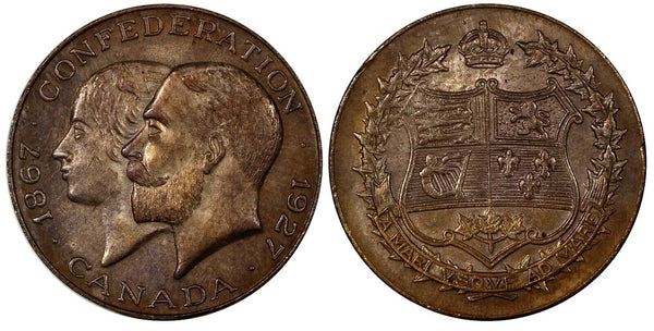 Canada Bronze 1927 Confederation Medal 25.48 mm Toned (20 527)