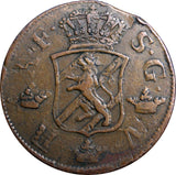 SWEDEN COPPER Adolf Frederick 1763 2 Ore,S.M  Low Mintage 401,000 KM#461(2375A)