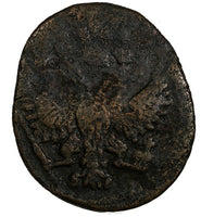 RUSSIA Elizabeth Copper 1751 Polushka Reverse Brockage .ERROR RARE KM# 187 (89)