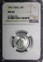 MALI Aluminium 1961 10 Francs Maliens NGC MS65 Horse Head KM# 3 (078)