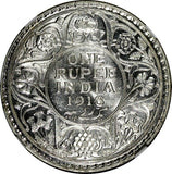 India-British George V Silver 1918 (B) 1 Rupee NGC AU58 KM# 524 (029)