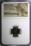 Julian II as Caesar AD 360-363 AE4 BI NUMMUS/Emperor with globe & spear NGC (22)