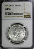 India-British George VI Silver 1941 (B) Rupee NGC AU58 Mint Luster KM# 556 (019)