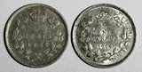 Canada SILVER LOT OF 2 COINS 1888,1914 5 Cents KM# 22 ,KM# 2 (20 762)