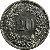 Switzerland 1920 B 20 Rappen UNC BU Condition CONFOEDERATIO HELVETICA KM# 29 (0)
