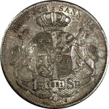 Sweden Oscar I Silver 1851 AG 1 Riksdaler Mintage-122,000 aUNC NICE TONING KM667