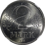 German-Democratic Republic Aluminum 1975-A 2 Mark NGC MS64 TOP GRADED KM#48 (69)